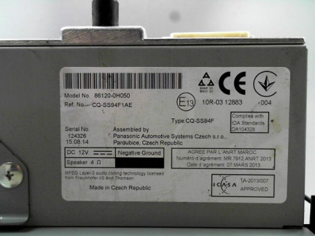 AUTORADIO PEUGEOT 108 2014