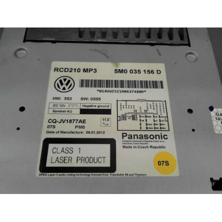 AUTORADIO VOLKSWAGEN POLO V Phase 1 (6R) 2009-2014
