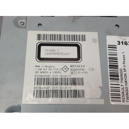 AUTORADIO RENAULT TWINGO II Phase 1 2007-2011