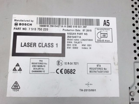 AUTORADIO NISSAN QASHQAI BREAK II Phase 1 2014-...